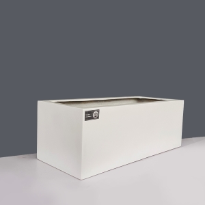 Chậu Composite hình chữ nhật mài trắng