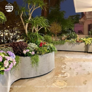 chậu composite bo cong theo yêu cầu