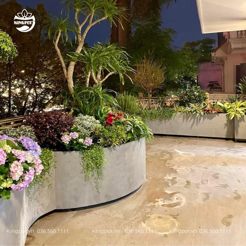 6 chậu composite bo cong theo yêu cầu