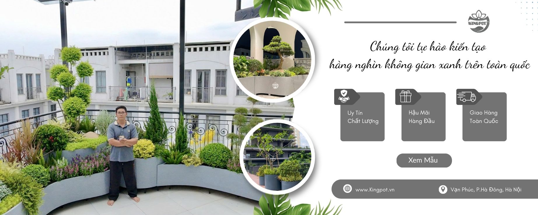 Chậu composite trồng cây theo yêu cầu