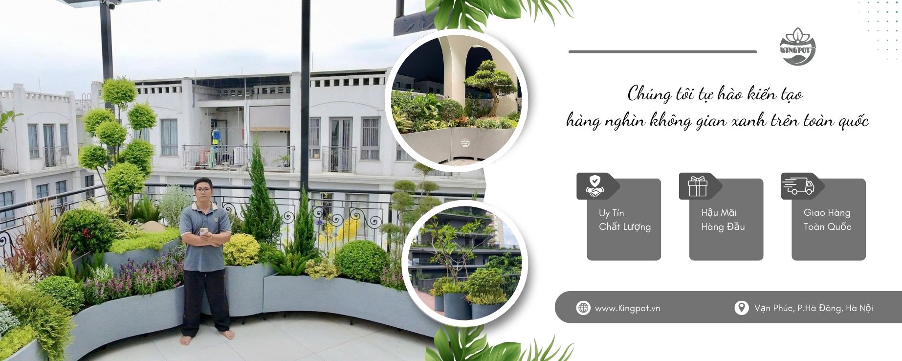 Chậu composite trồng cây cho ban công